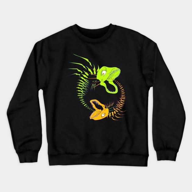 Pisces Yin Yang boney bite Crewneck Sweatshirt by mightywombat